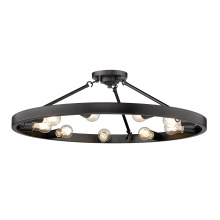 Golden 1019-9SF BLK - Golden Lighting Castile 9-light Semi-Flush Mount in Matte Black
